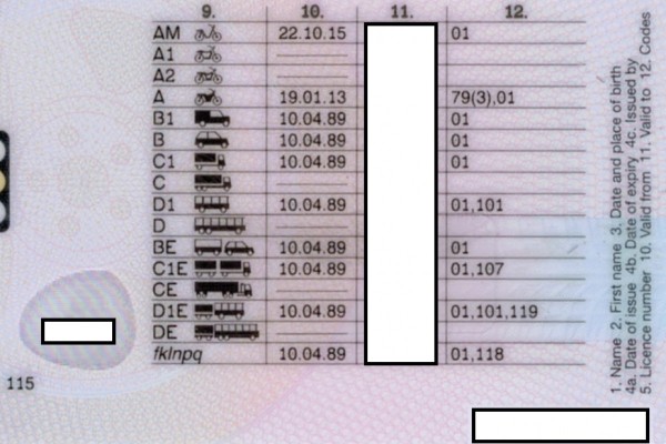 Driving Licence-Category C1 and C1+E